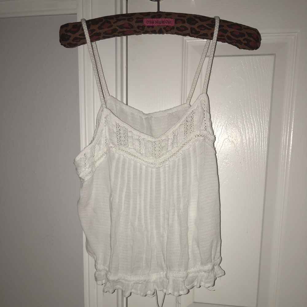 White Textured Tank Top